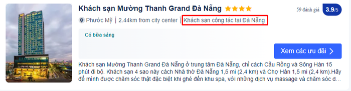 Nhận biết khách sạn dành thẻ (tag) “Khách sạn công tác tại Đà Nẵng” tại các trang booking