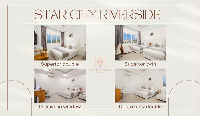 Star City cung cấp đa dạng hạng phòng cho gia đình, khách công tác, nhóm bạn trẻ